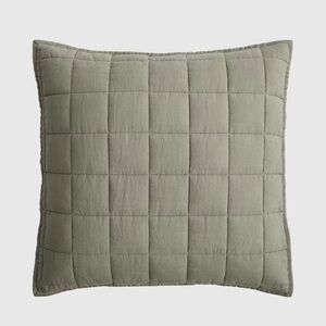 NWT QUINCE European Linen Box Quilted Euro Sham Willowleaf 2074